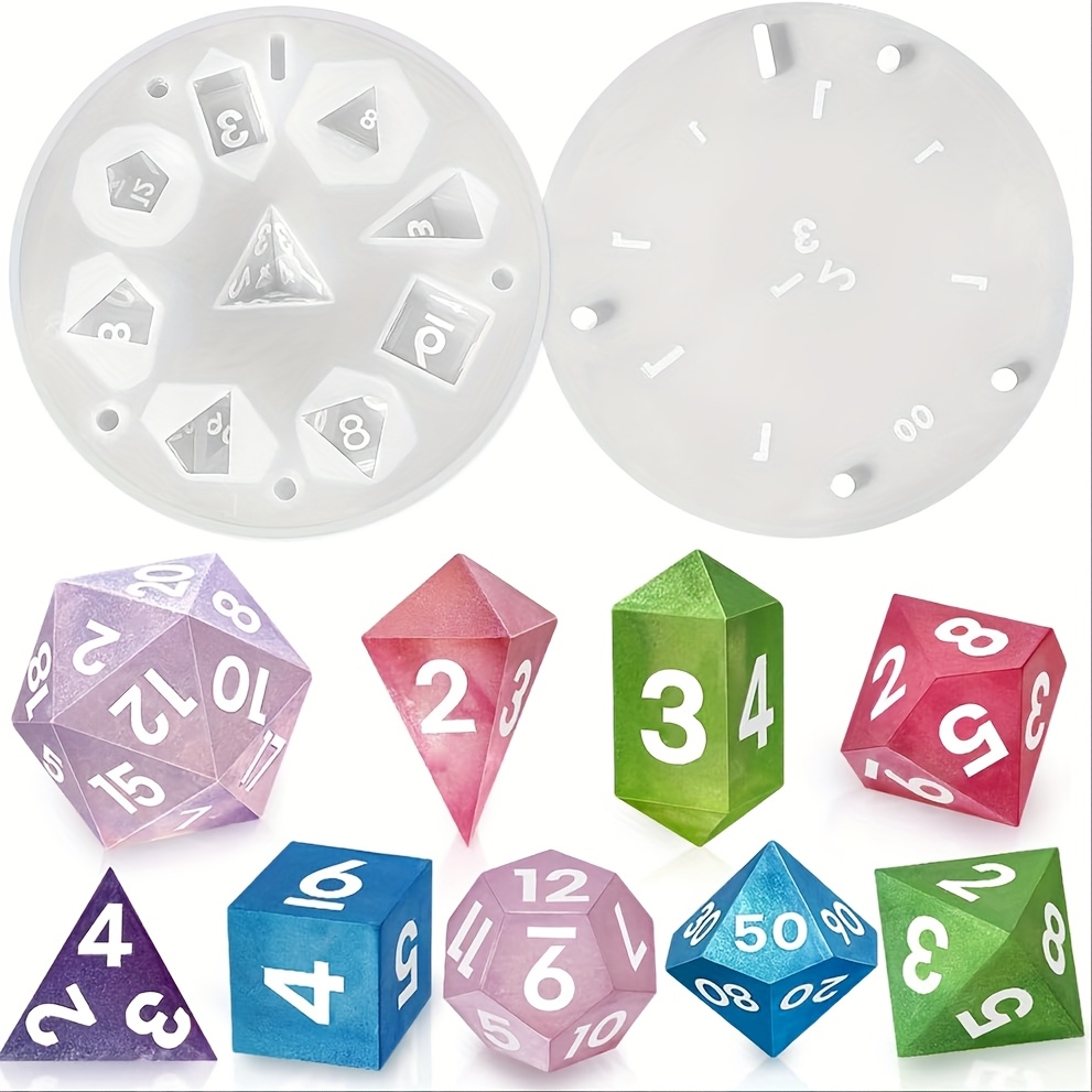 Resin Art Tools - 1 Satz Silikonharz-Gussformen, 7-fach geformte, scharfe