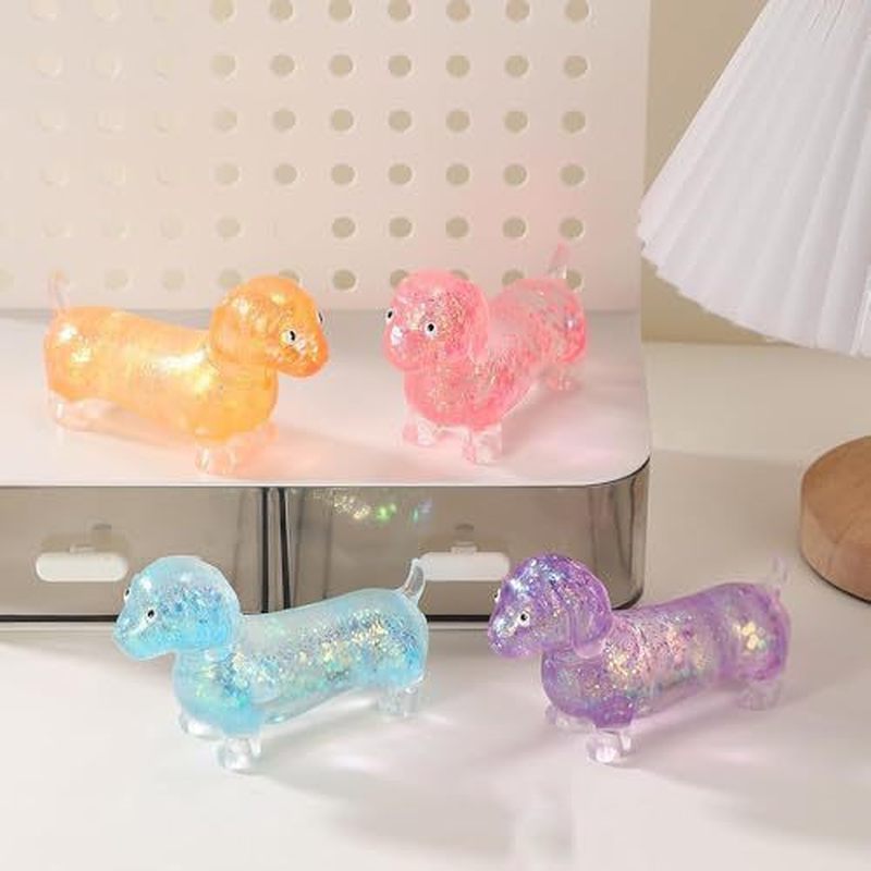 Resin Art Tools - Glitzernder Dackel Weicher Dehnbarer Quetsch-Gadget Glänzendes