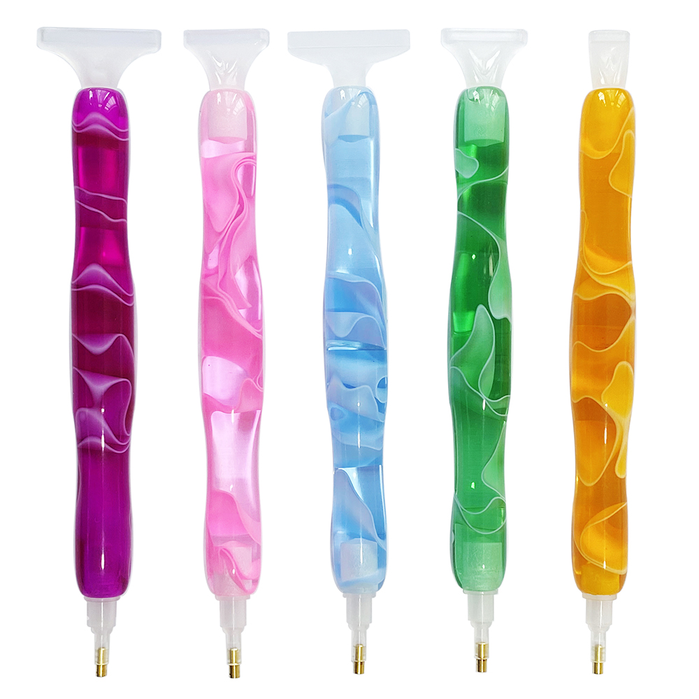 Resin Art Tools - Farbiger Harz-Diamantmalstift mit 5 Ersatzspitzen, Diamantkunst-Stiftset,