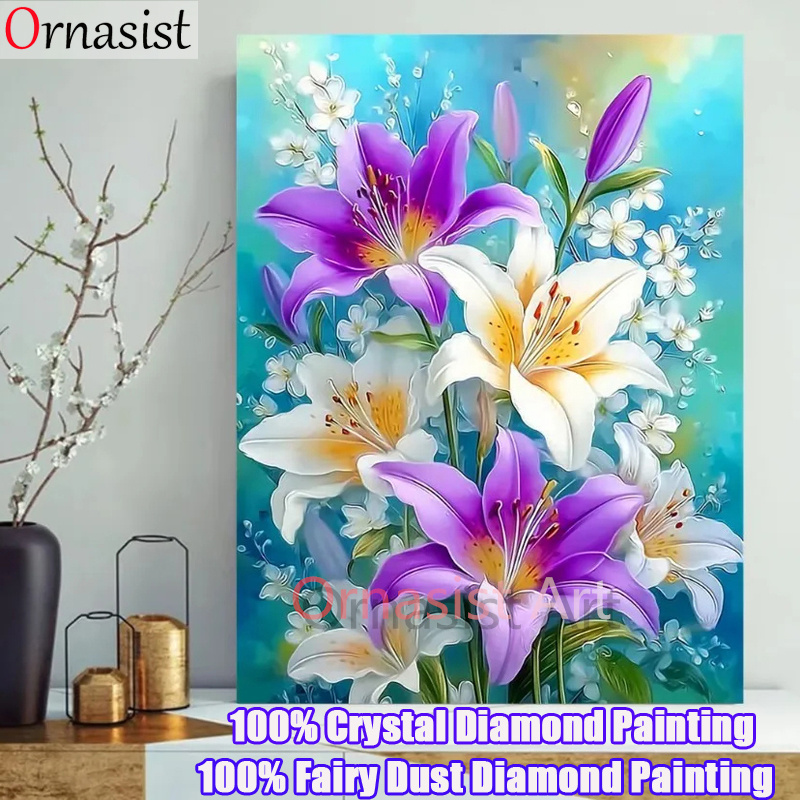 Resin Art Wallpaper - Volle Kristall Diamant Mosaik Kunst Blume